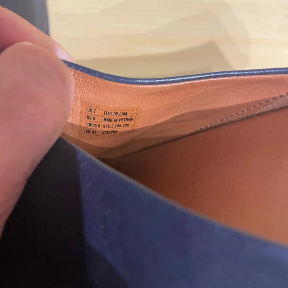 Fitflop Navy Leather Slip-On Mules - Picture 8 of 8